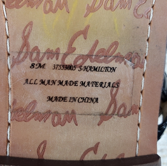 Sam Edelman Hamilton Size 8 M Black Leather Sandal - Picture 5 of 6